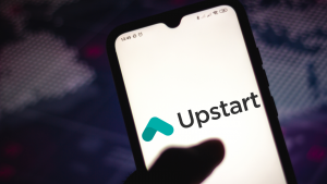 In this photo illustration the Upstart (UPST) logo appears on a smartphone screen