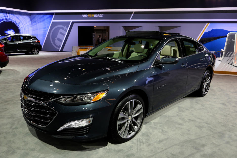 CHICAGO - FEBRUARY 07: 2019 Chevrolet Malibu is on display at the 111th Annual Chicago Auto Show at McCormick Place in Chicago, Illinois on February 7, 2019. (Photo by Raymond Boyd/Getty Images)