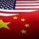 FILE PHOTO: Illustration shows U.S. and Chinese flags