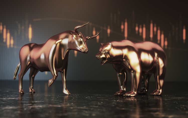 Bull & Bear Market Concept on Financial Chart