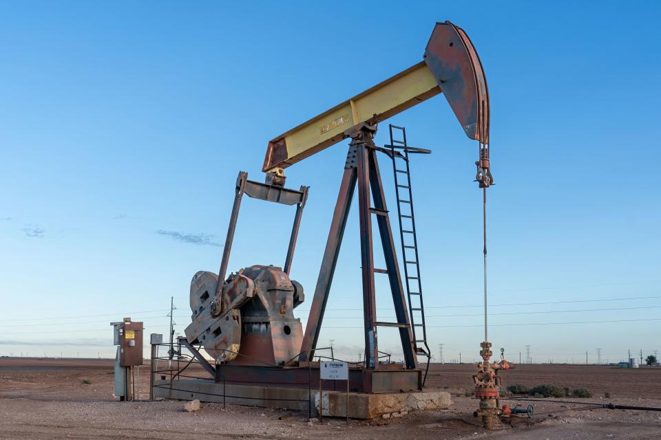 H&P Rig 488 oil rig and pump in Stanton, Texas, on June 8, 2023. (Photo by SUZANNE CORDEIRO/AFP) (Photo by SUZANNE CORDEIRO/AFP via Getty Images)