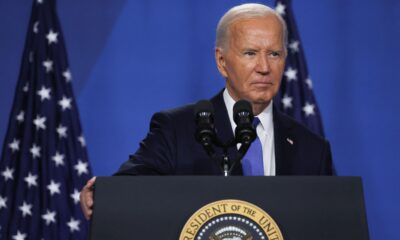 Biden touts falling inflation, slams Trump's tariffs at news conference