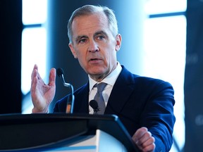 Mark Carney speaks during the 2020 Canada Net-Zero Leadership Summit in Ottawa in 2023. Media reports say Justin Trudeau is courting the former governor of the Bank of Canada and the Bank of England for the post of finance minister.